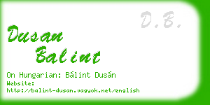 dusan balint business card