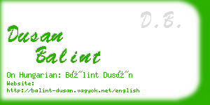 dusan balint business card